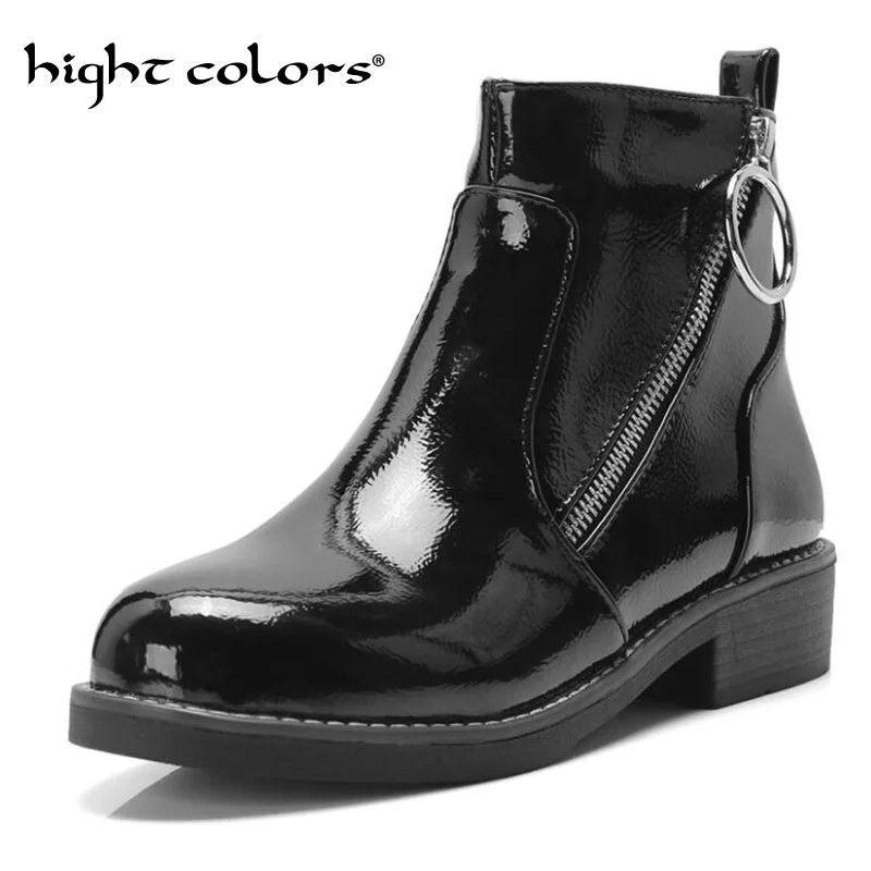 Женские ботинки Martin в британском стиле челси на толстом каблуке с квадратным