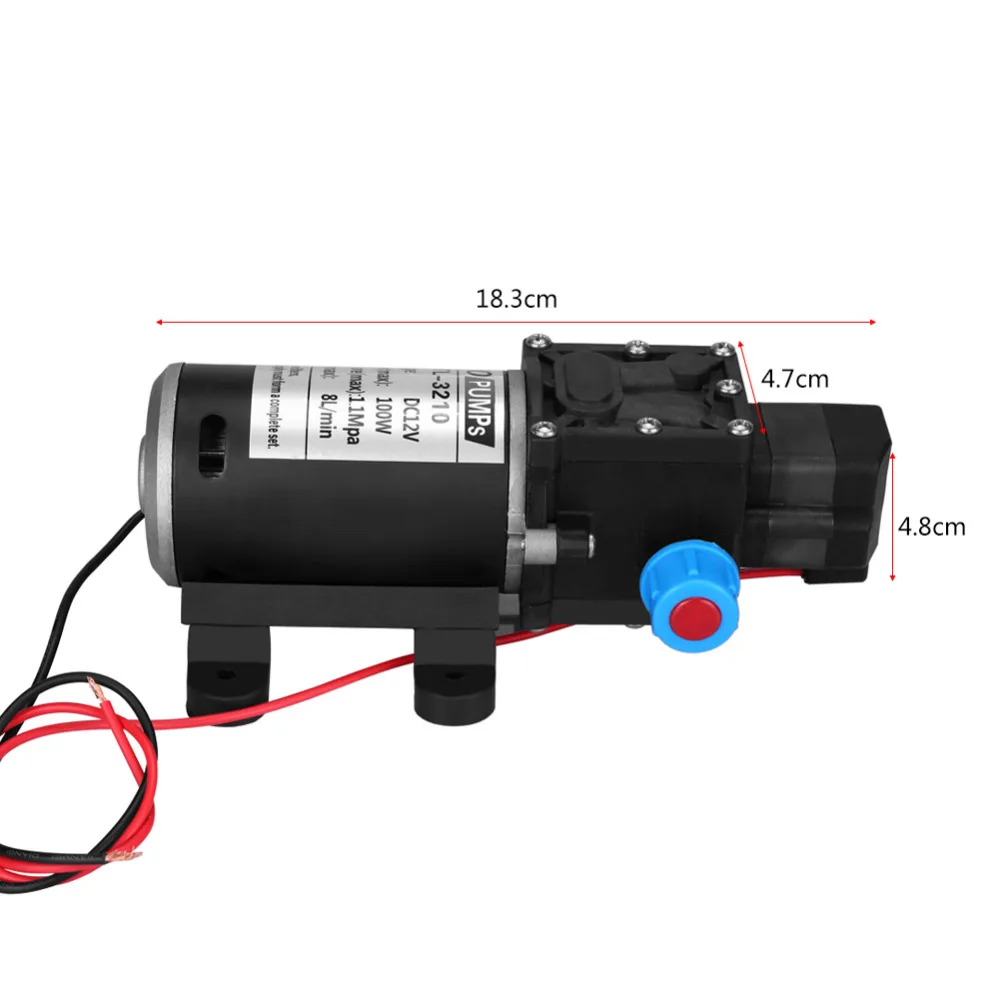 100W 160PSI высокое Давление диафрагмы Самовсасывающие Водяной насос 8L/мин мойка