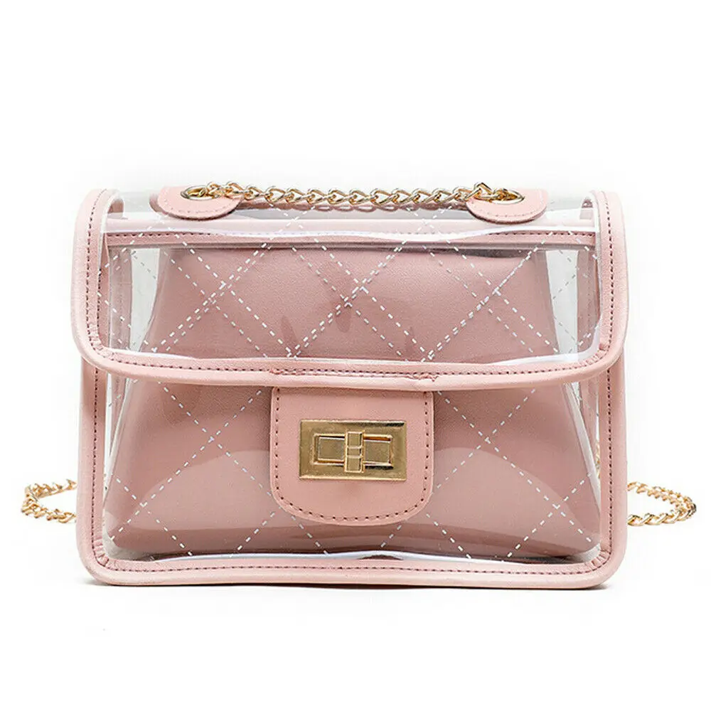 Fashion 2pcs women's shoulder bag transparent jelly Messenger handbag + clutch | Багаж и сумки