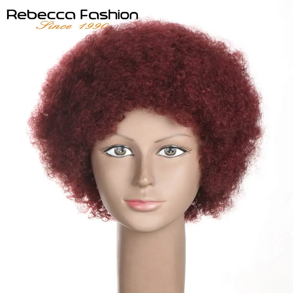 Волосы Rebecca короткие афро курчавые 100% натуральные волосы парики для черных