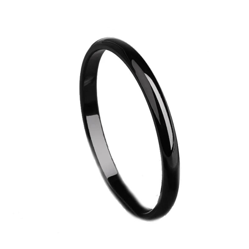 Black 1 шт., горячая Распродажа, кольца для пар, простые, юбилейные, унисекс, без аллергии, одноцветные, гладкие, свадебные, титановая сталь, сплав, для женщин, мужчин, Jwelry, подарок - Цвет основного камня: Black