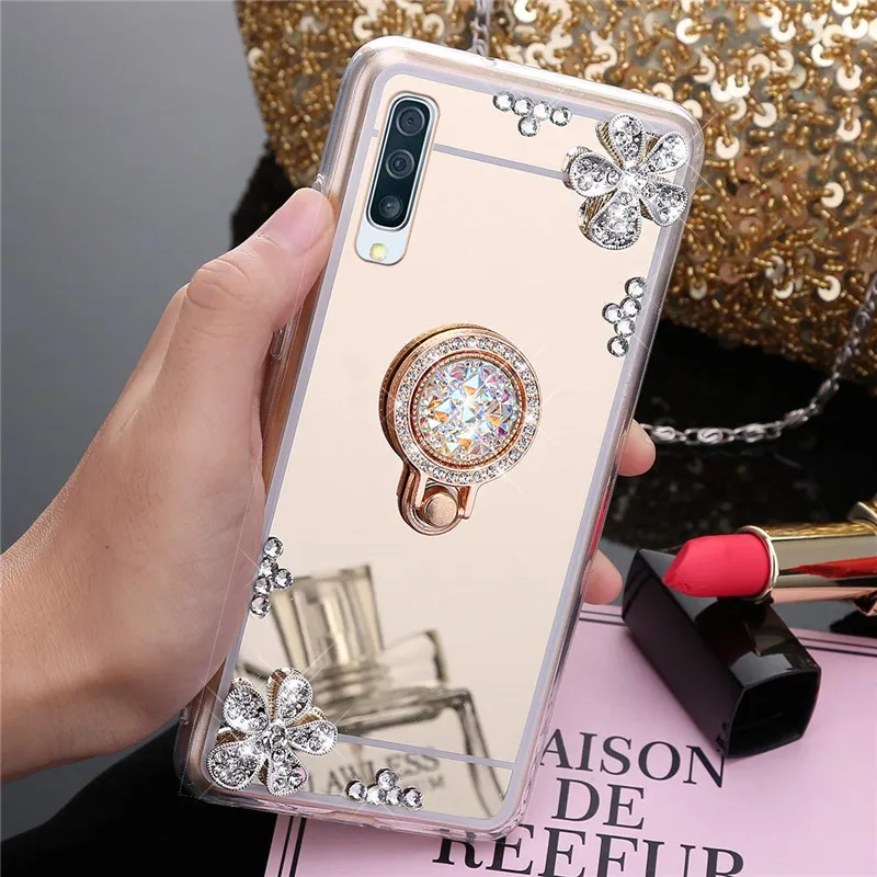 Зеркалоалмазный чехол для samsung Galaxy A50 A70 A30 A40 M10 M20 M30 S10E S8 S9 S10 плюс J6 J4 A8 A6 A7 A9 2018 3D