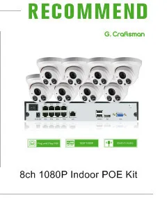4ch 1080P POE Комплект H.265 система видеонаблюдения 8ch NVR 2.0MP наружная Водонепроницаемая ip-камера наблюдения сигнализация видео P2P G. Craftsman