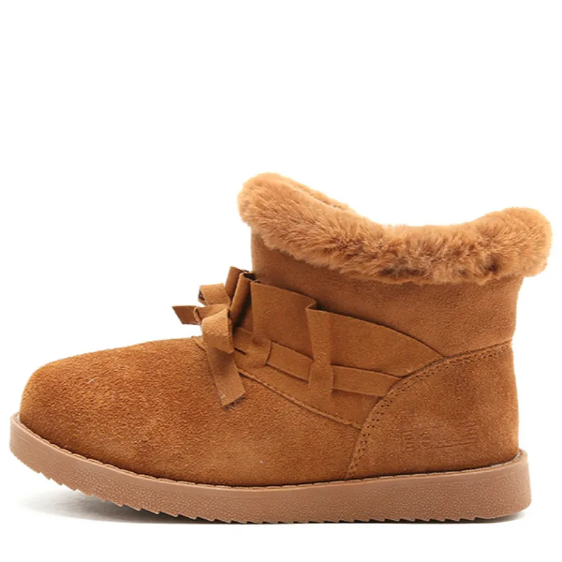 Новые зимние ботинки для девочек теплые кожаные с бархатом детские низкие