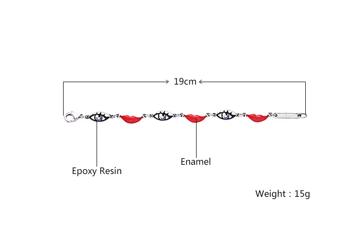 Современный женский браслет с красной эмалью восторженными зажимами ручной