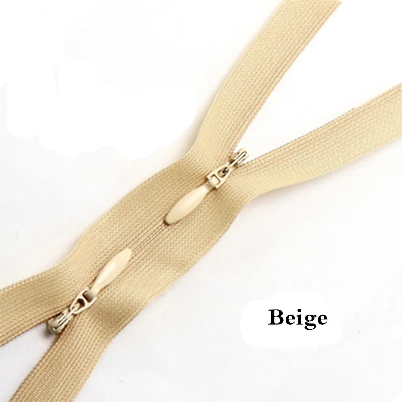 beige 10 шт. детская одежда с двойной головкой, невидимая молния, 60 см, длинное летнее платье, платье для грудного вскармливания, рюкзак - Цвет: beige
