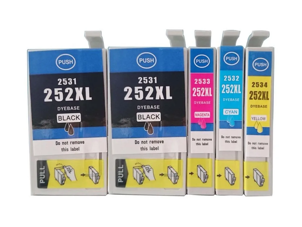 

5 шт., картриджи для принтера Epson T252 T252XL