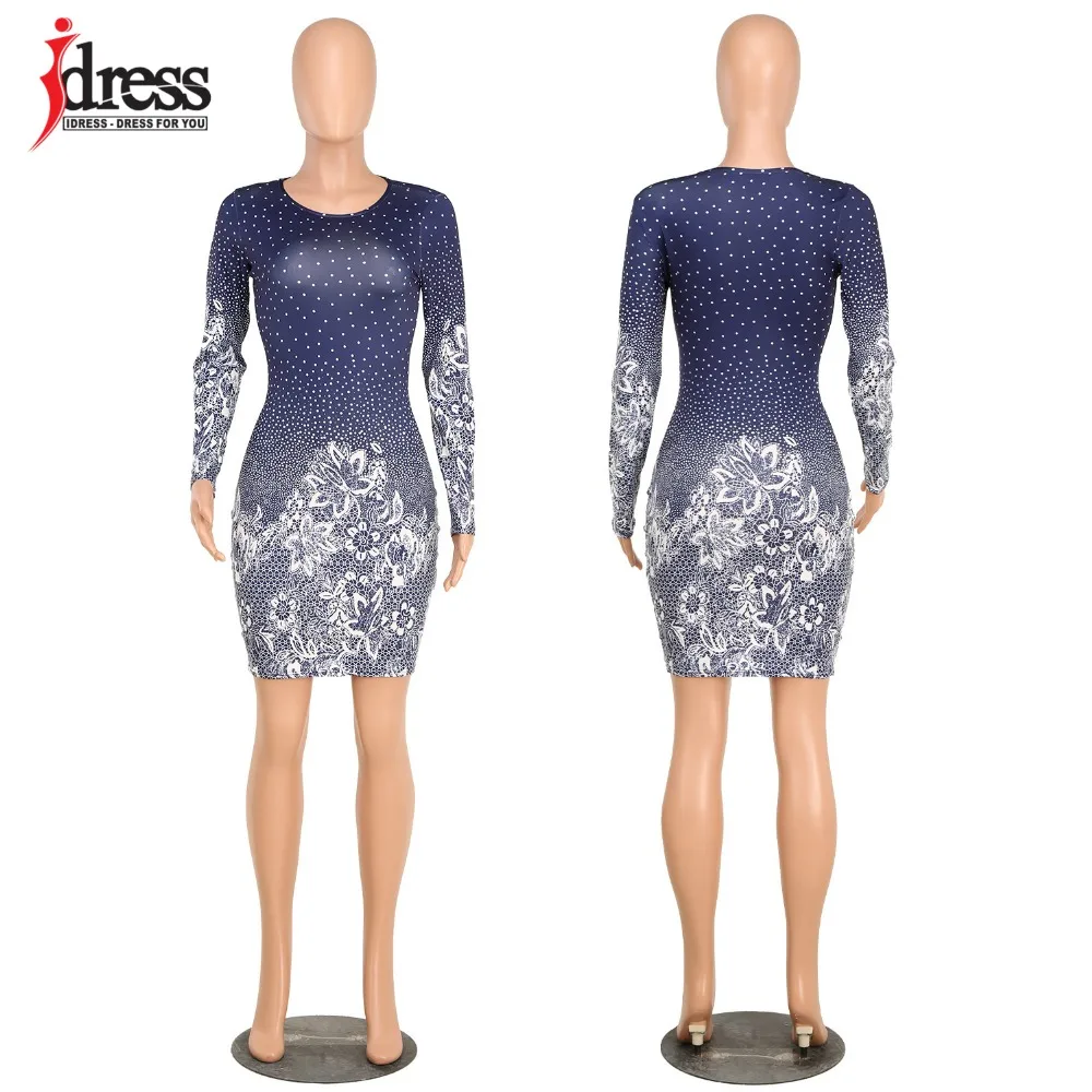Женское платье с круглым вырезом IDress винтажное облегающее модное длинным