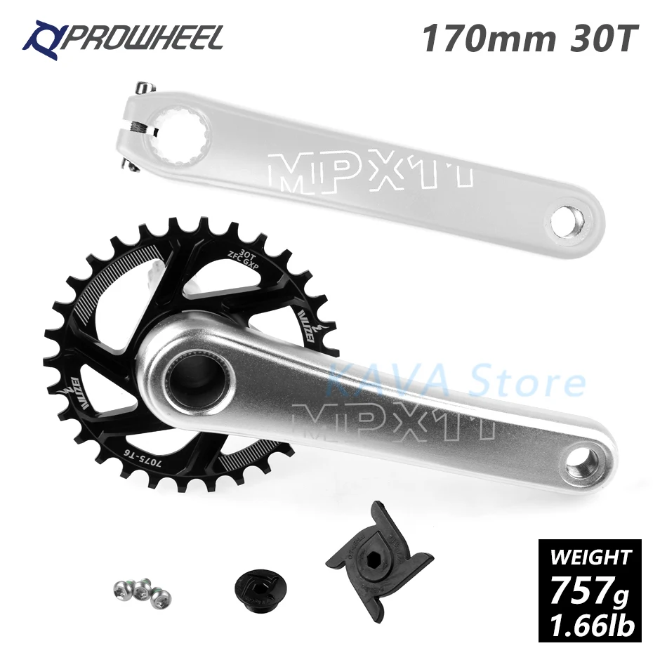 170mm Silver 30T MTB велосипед кривошипно костюм звездочки 170 мм горный велосипед звездочка цепной передачи узкая широкая цепь из колец цепь 30/32/34/36/38T передняя Звездочка для SRAM GXP XX1 X9 модными принтами XO - Цвет: 170mm Silver 30T
