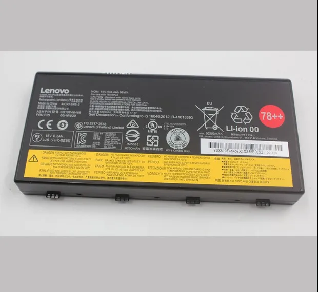 Новый оригинальный аккумулятор для LENOVO ThinkPad P70 P71 P72 SB10F46468 00HW030 15V 96WH|Аккумуляторы