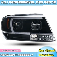 car accessories for jeep grand cherokee 1999 2004 led headlight xenon hid front light led drl angel eyes