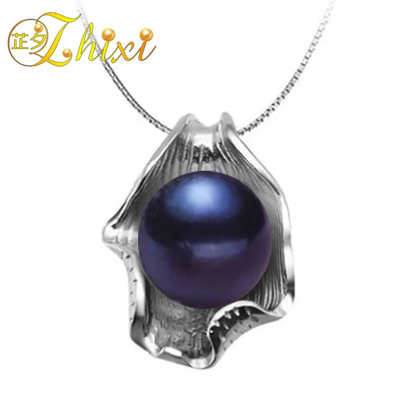 [ZHIXI] Большие натуральные жемчужные украшения кулоны из чистого пресноводного