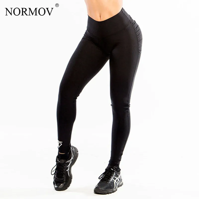NORMOV S-XL для женщин пуш-ап леггинсы Полиэстер Фитнес Леггинсы большой Размеры