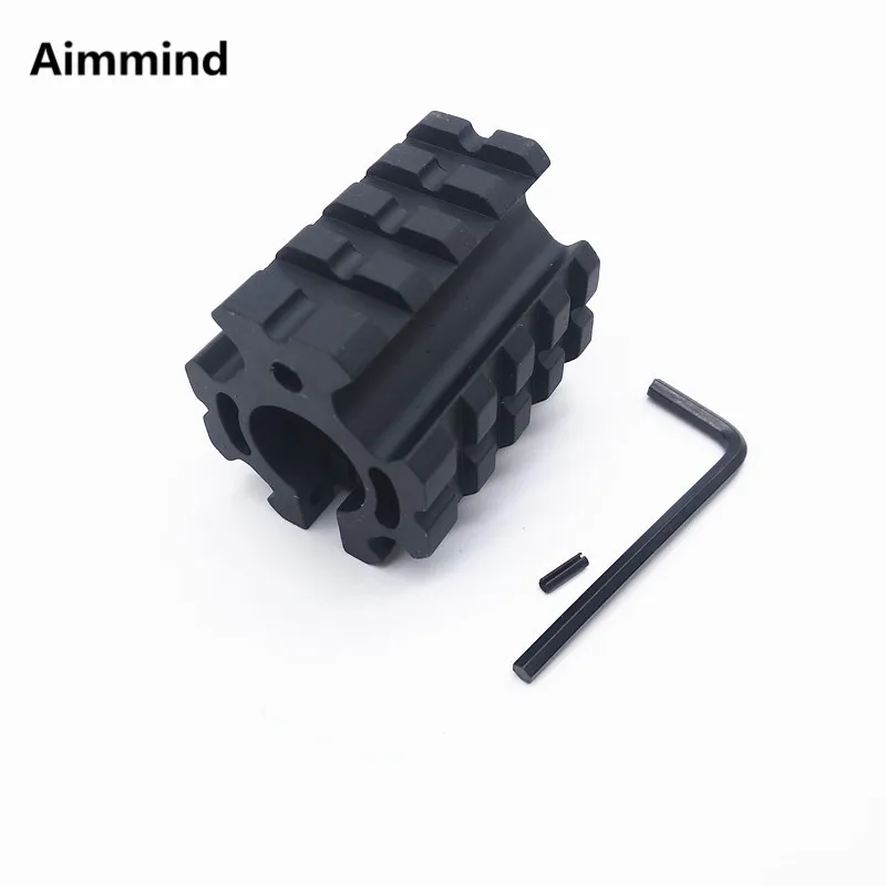 Tactical 20mm rail mount Barrel Mount Low Profile Quad-rail Gas Block for 0.75 inch Barrel Ar 15