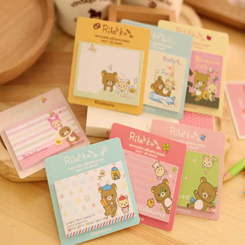 Новинка 40 шт./лот блокнот Rilakkuma клейкая бумага для заметок съемная сообщений