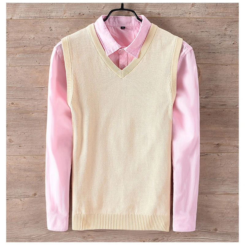 Мужской трикотажный жилет новинка 2018 мужские свитеры без рукавов с V образным