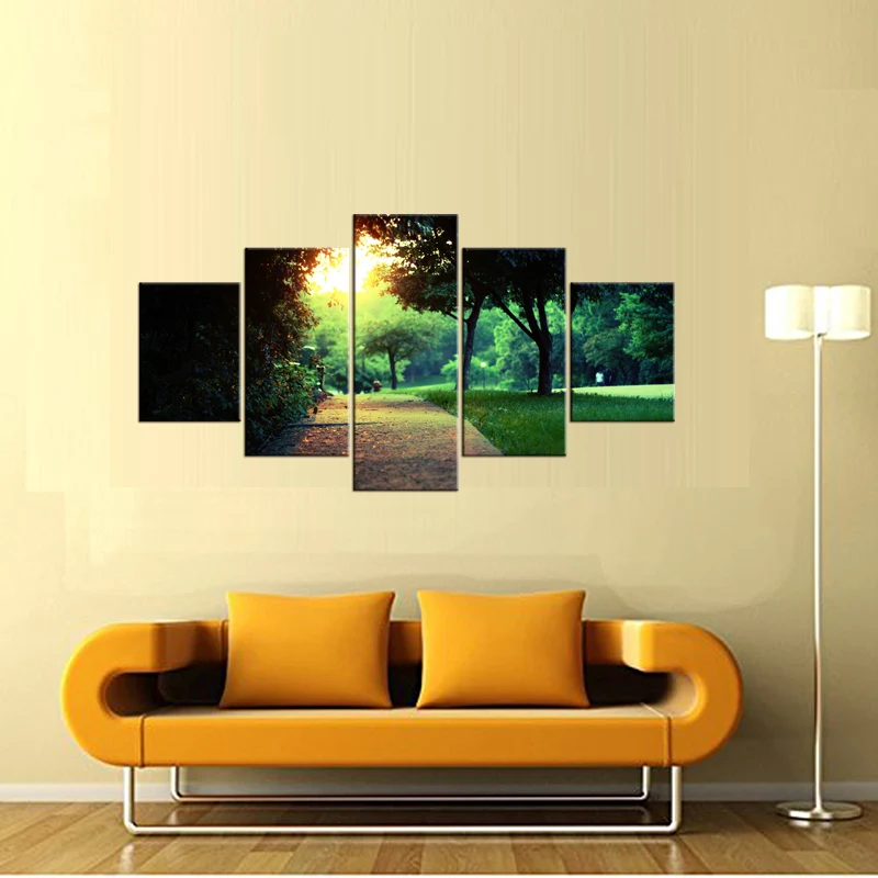 5 шт. украшение для дома художественное оформление холст принт солнечный свет лес