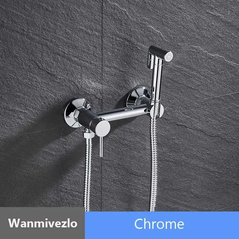 Chrome Античный бронзовый смеситель для биде смеситель для душа латунный гигиенический Душ спрей Аэрограф кран горячая холодная кран смеситель для унитаза спрей для биде душ - Цвет: Chrome