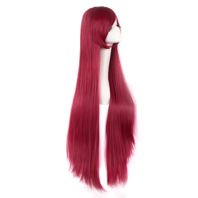 League of Legends Catherine Anime Game Costume Cosplay Wig Dark Red 100cm Straight Long Halloween Costumes Women Free Cap |