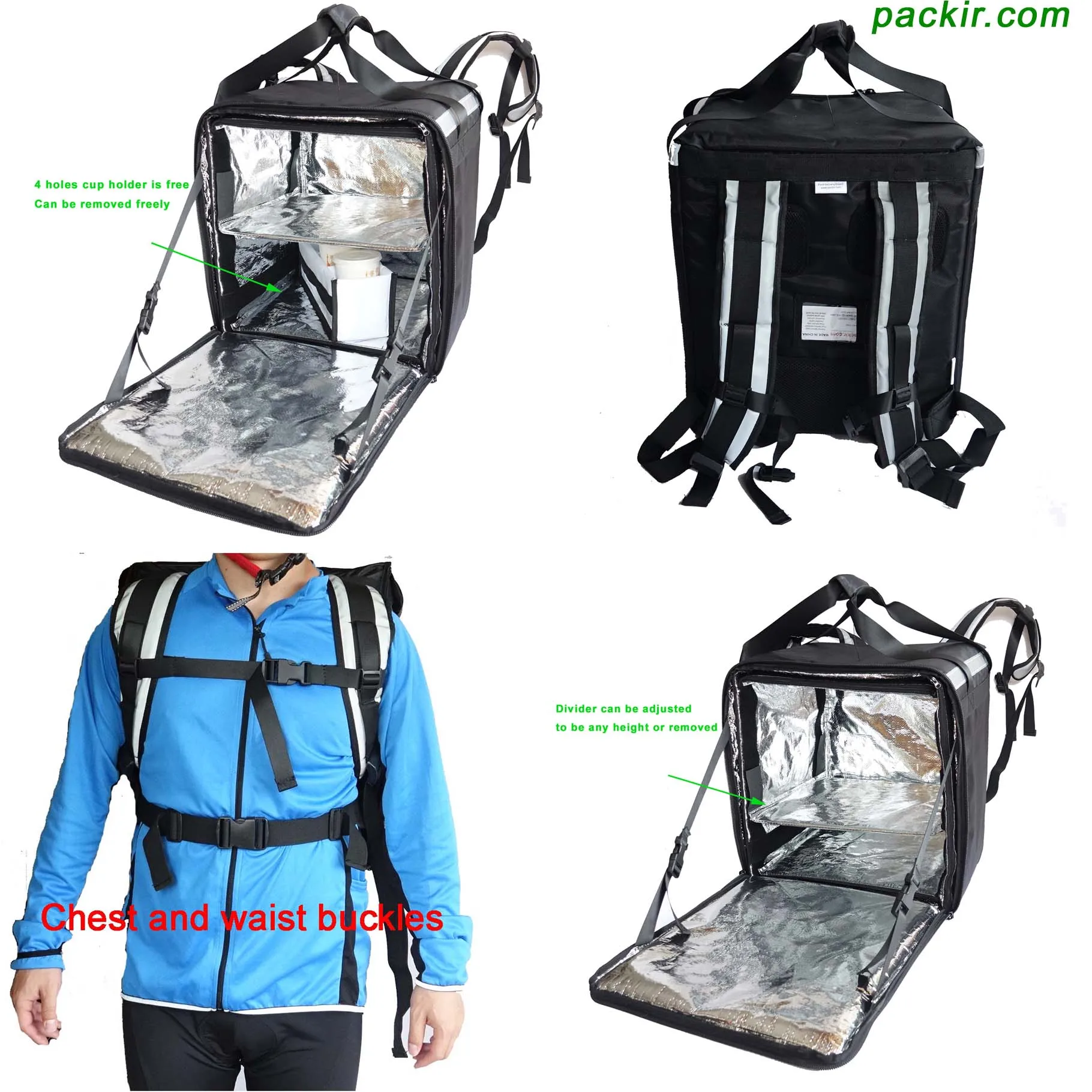 PK-76B: Big Pizza Delivery Bag Catering Food Takeout Bags Thermal Takeaway Backpacks |