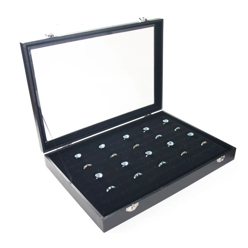 24 решетки коробка для хранения ювелирных изделий Ожерелье Кольцо Кулон Серьги
