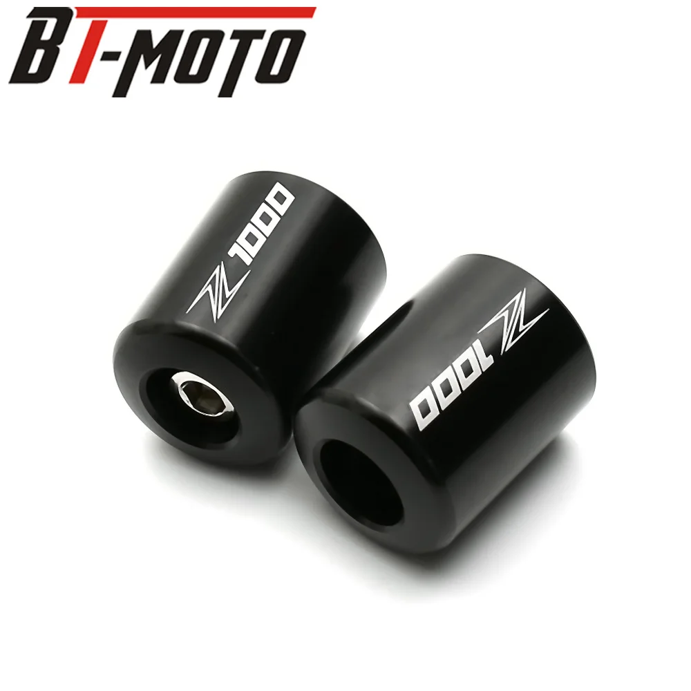 BLACK Для KAWASAKI Z1000 Z 1000 2003-/Z 1000R- аксессуары для мотоциклов CNC алюминиевый руль акустическая система концы крышки слайдер - Цвет: BLACK