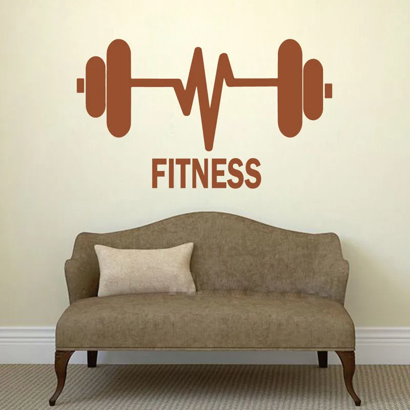 Weightlifting Barbells Fitness Gymnasium Gym Sport Vinyl Wall Sticker Decal for Home Decor boys gift | Дом и сад