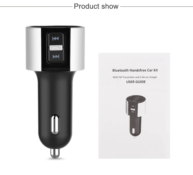 Беспроводной fm-передатчик громкой связи Bluetooth Автомобильный fm-модулятор Aux Mp3 плеер Радио адаптер fm-передатчик USB зарядное устройство автомобильный комплект