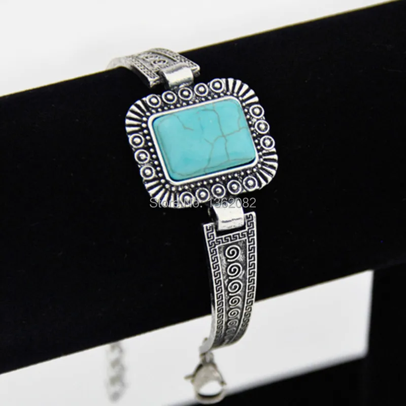 Очаровательный Индийский Тибетский Стиль Винтажный серебряный квадратный