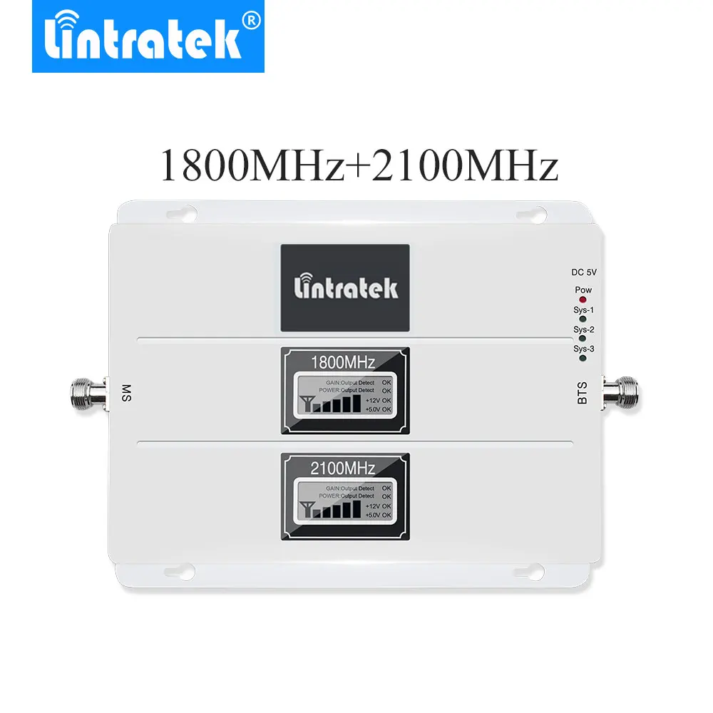 Усилитель сигнала Lintratek GSM 1800 МГц 3G WCDMA 2100 4G LTE с AGC #35|signal booster gsm|signal boostercell phone repeater |