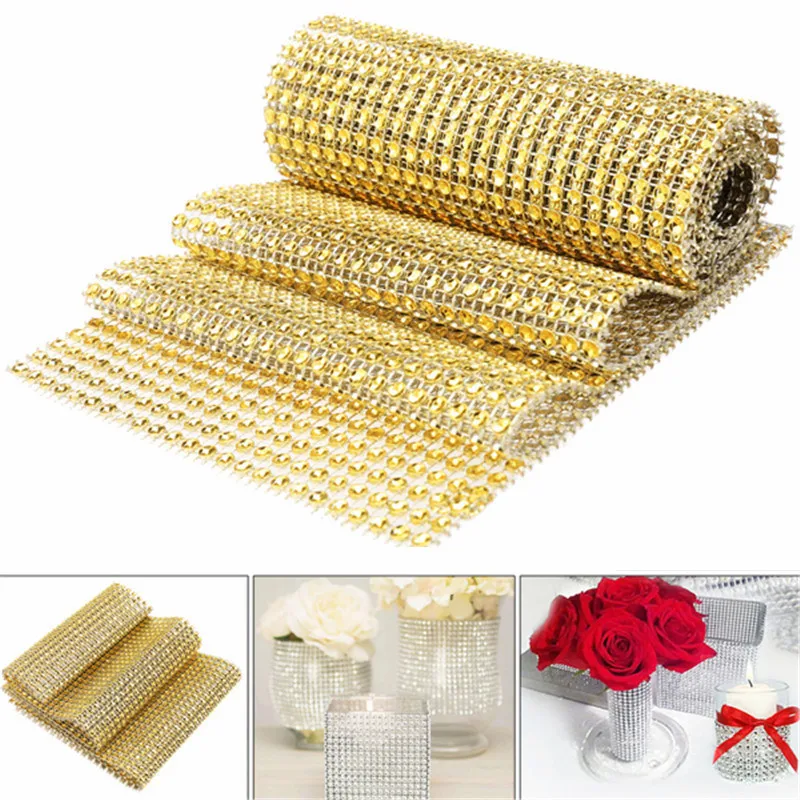 90 см сетчатая отделка блестящая Алмазная обертка для торта рулон тюля DIY ленты с