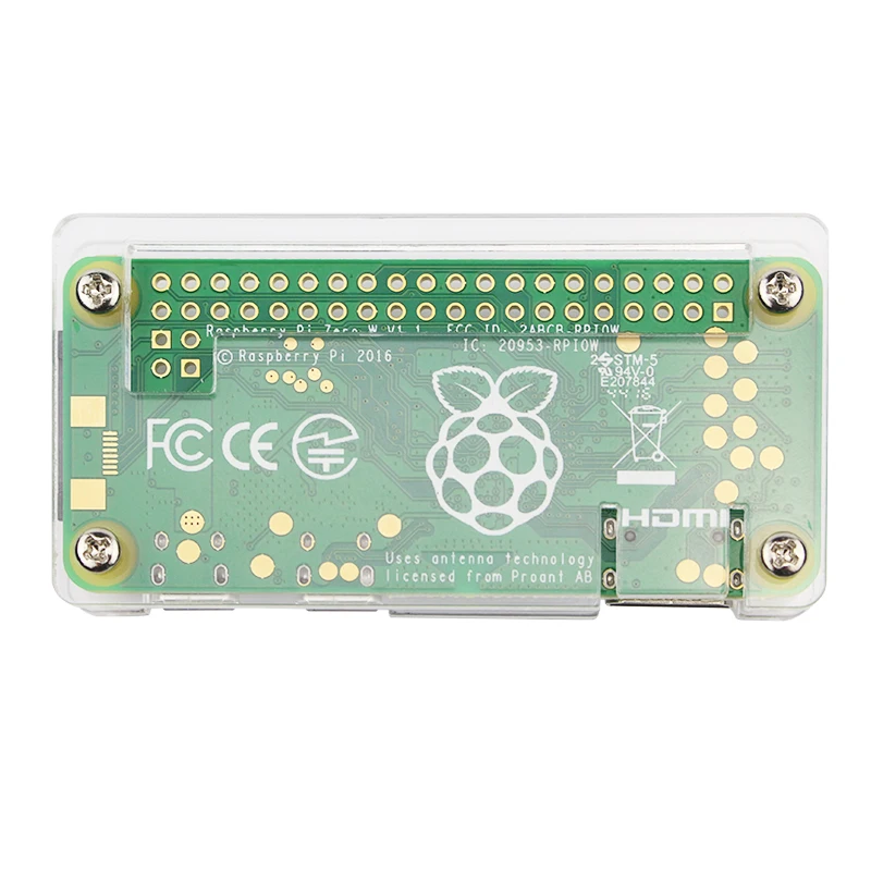 Корпус для Raspberry Pi Zero W акриловый корпус внешний с радиатором прозрачный черный