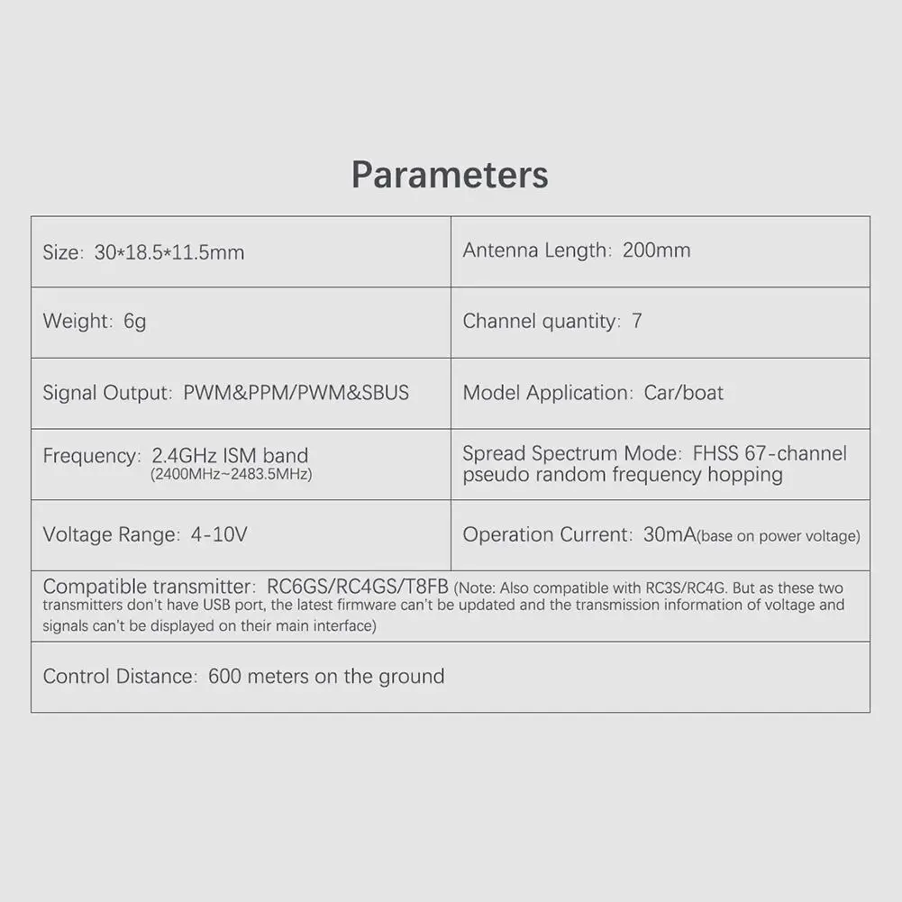 Радиоприемник R7FG 2.4GH 7CH двойной антенный приемник для RC RC6GS/RC4GS/RC4G/RC3S/T8FB