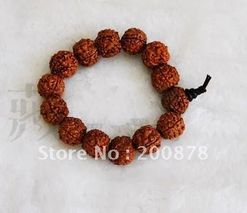 

10PCS 20mm Natural Rudraksha Bodhi Beads Bracelet for Big Man Tibetan Buddhist Hand Malas