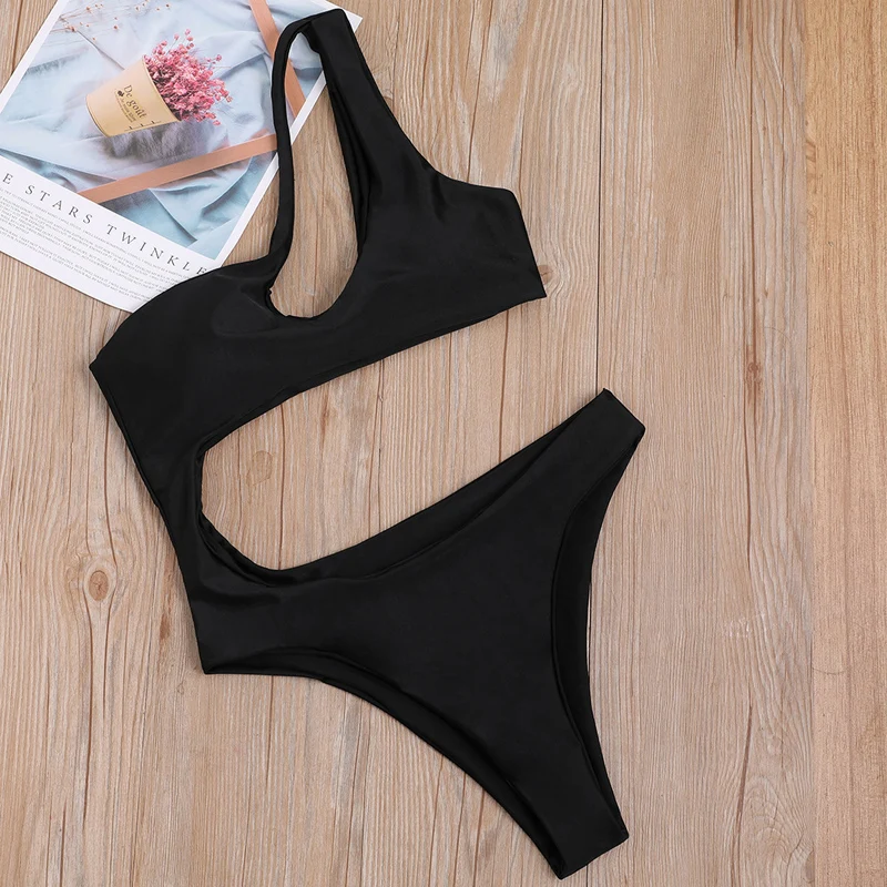 Новинка 2019 сексуальный комплект бикини женский купальник Цельный с одним плечом