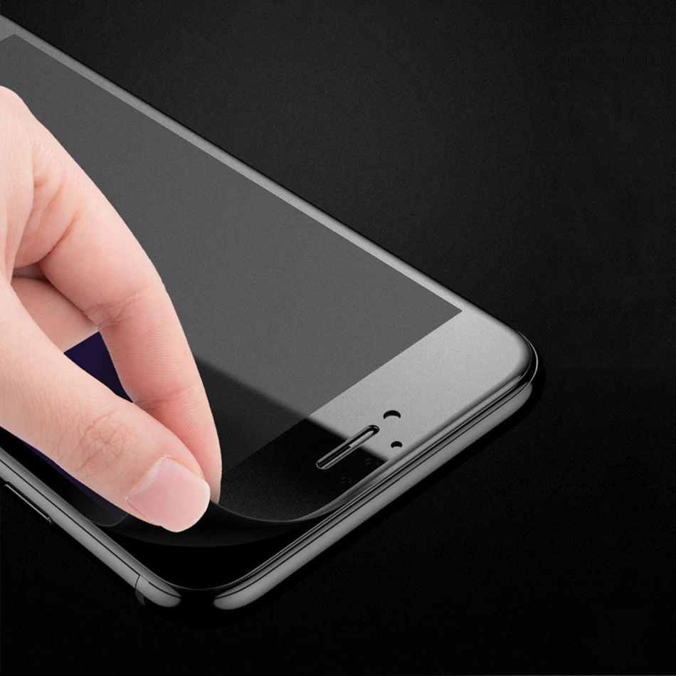 Матовое матовое 3D углеродное волокно мягкий край закаленное стекло для iPhone 7 6s Plus