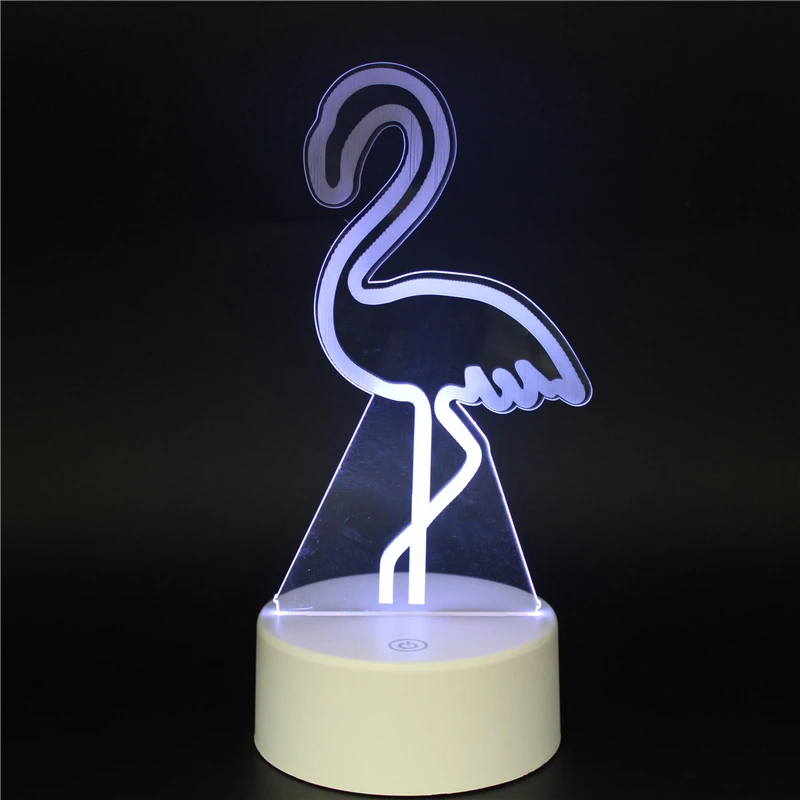 СВЕТОДИОДНЫЙ ночник в минималистичном стиле с 3d рисунком оленя фламинго