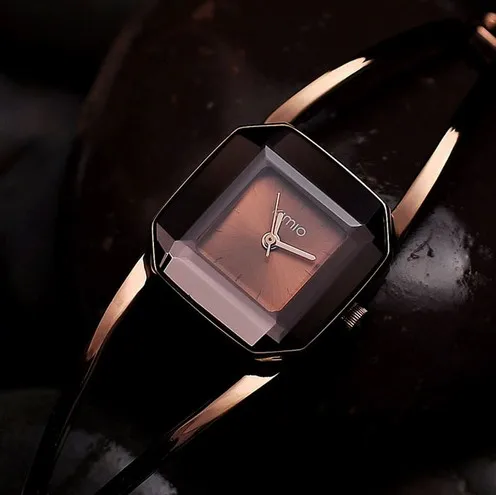HK Марка Кимио роскошные часы Для женщин квадратный Нержавеющая сталь женская