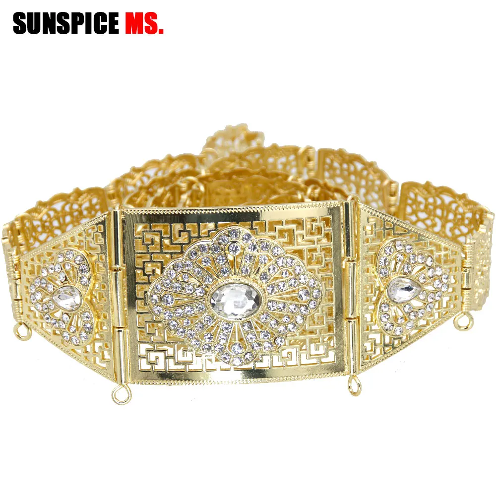 Sunspicems элегантный марокканский металлический пояс цепочка для тела женщин