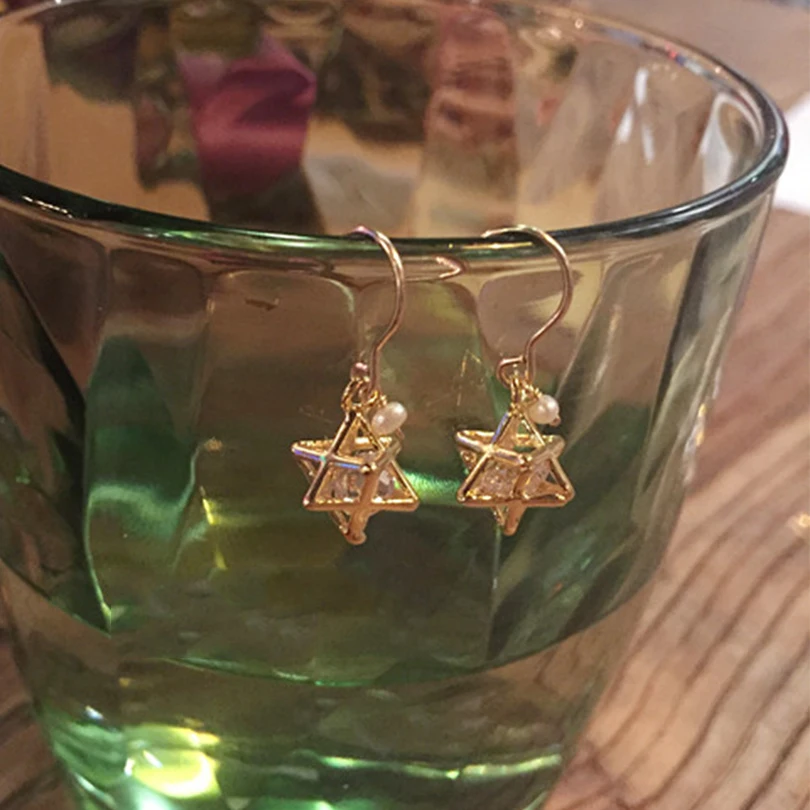 Женские Висячие серьги, 14k золото, хорошее ювелирное изделие, аксессуары, элегантный подарок для девушек, Пресноводный Жемчуг, кристалл, висячие серьги, крючок для женщин