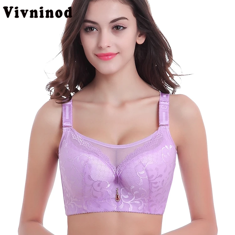 Женские кружевные бюстгальтеры Vivninod больших размеров с пуш ап и большой чашечкой