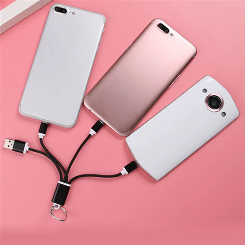 USB кабель металлический брелок Micro зарядного устройства для автомобиля 13 5 см iPhone