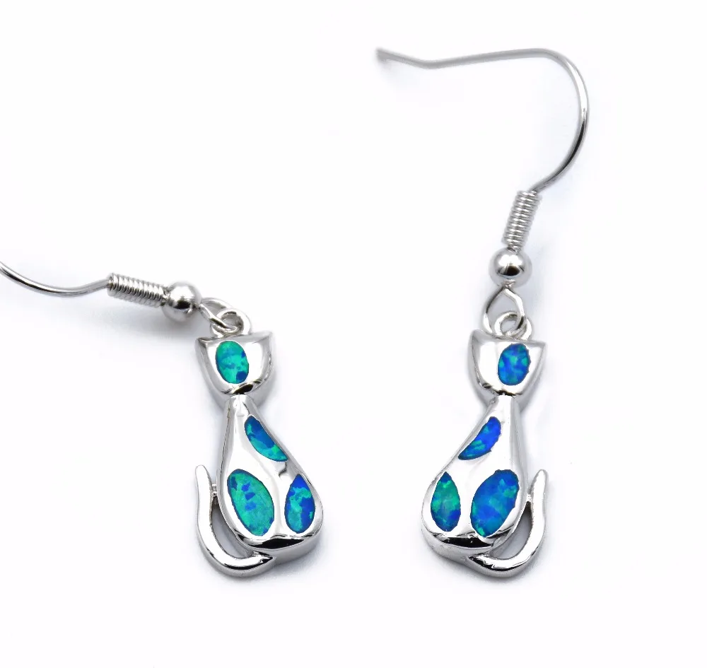 Женские серьги с опаловым покрытием белый/синий цвет|earring jewelry display|earrings appleearring