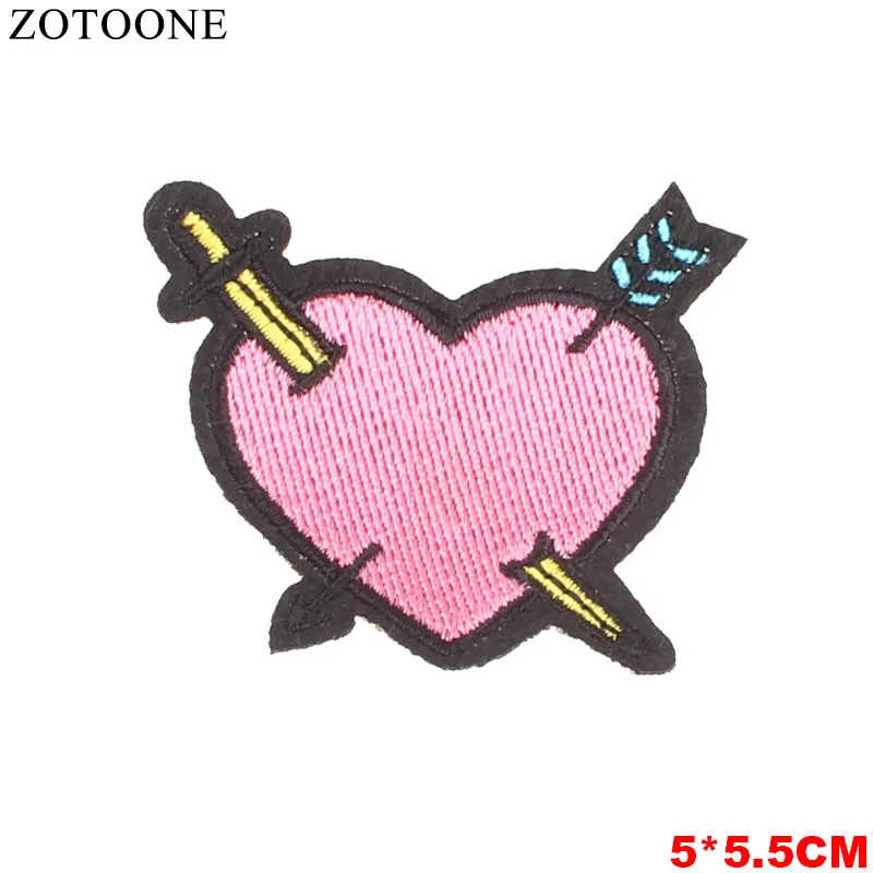 Нашивки с полосками ZOTOONE блестками для одежды вышивка аппликация в виде сердца