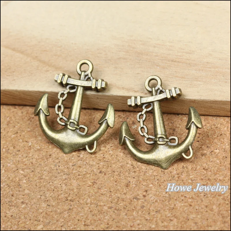 Винтажный амулет кулон в виде якоря античный бронзовый подходит для браслетов