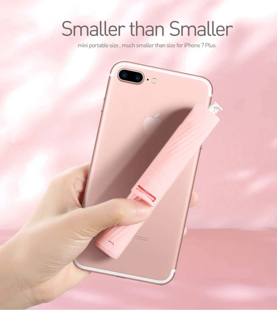 FLOVEME супер мини селфи палка для iPhone 7 8 Plus XR X XS MAX monopod selfiestick светового интерфейса мини селфи палочки M4P