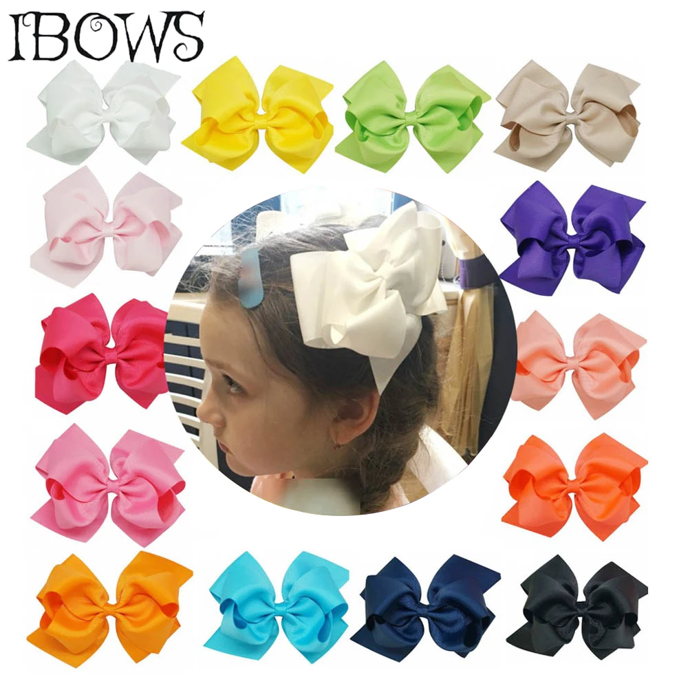 Бант детский однотонный двухслойный 6 дюймов для танцев|girls hair accessories|hair accessorieshair