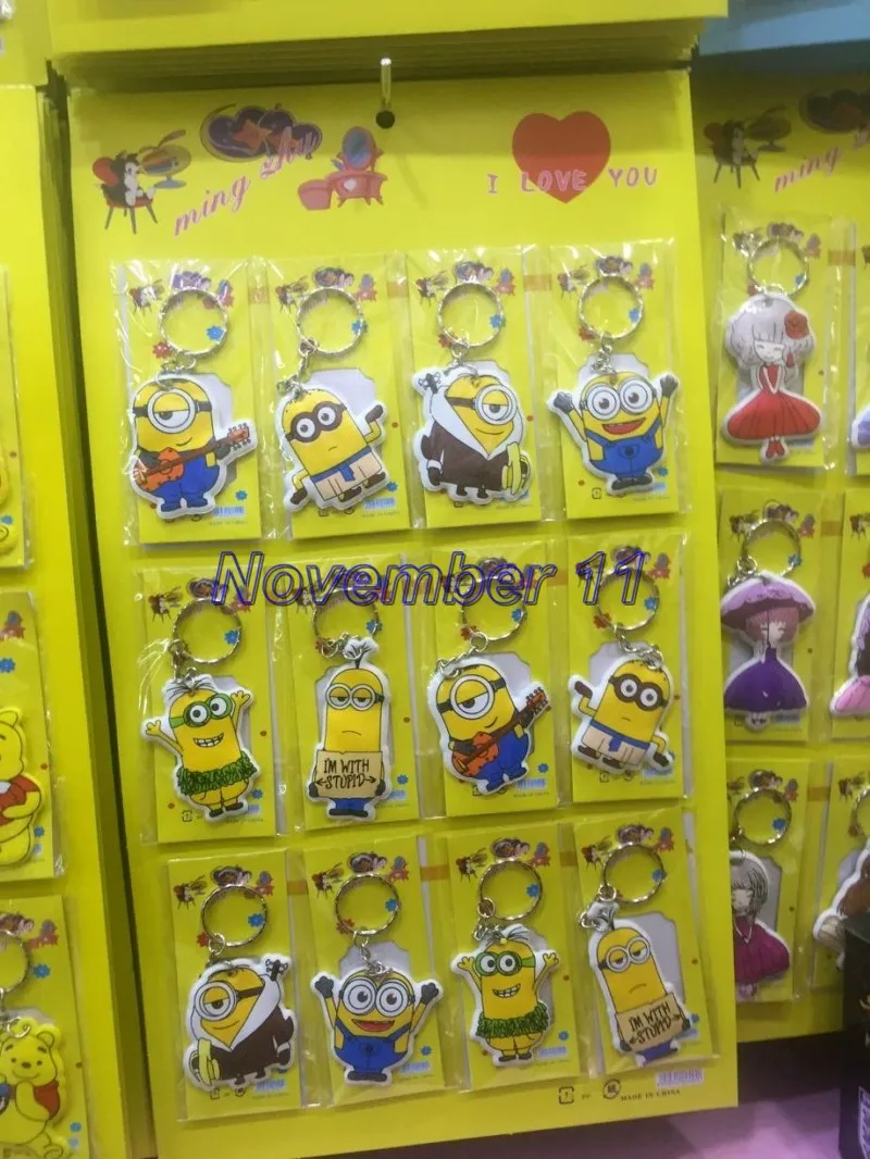 Набор из 5 листов/60 шт. смешанные брелки для ключей с героями мультфильмов Despicable me