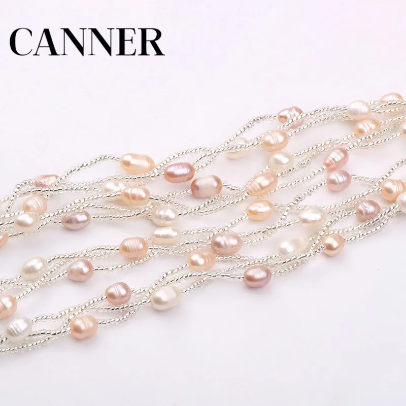 Canner новые милые и браслеты с жемчужными бусинами эластичные многослойный амулет