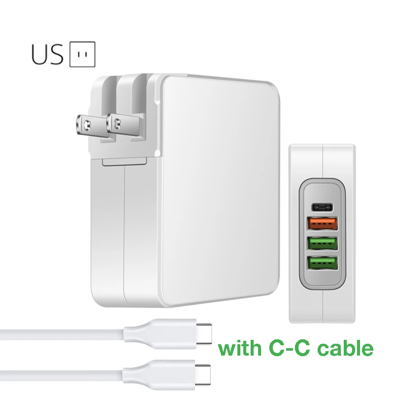 45 Вт 29 Вт 18 Вт usb type C PD QC3.0 4 порта быстрое зарядное устройство адаптер питания ноутбука Для Macbook Pro Air hp lenovo Asus Xiaomi 13,3 Matebook - Цвет: US Plug
